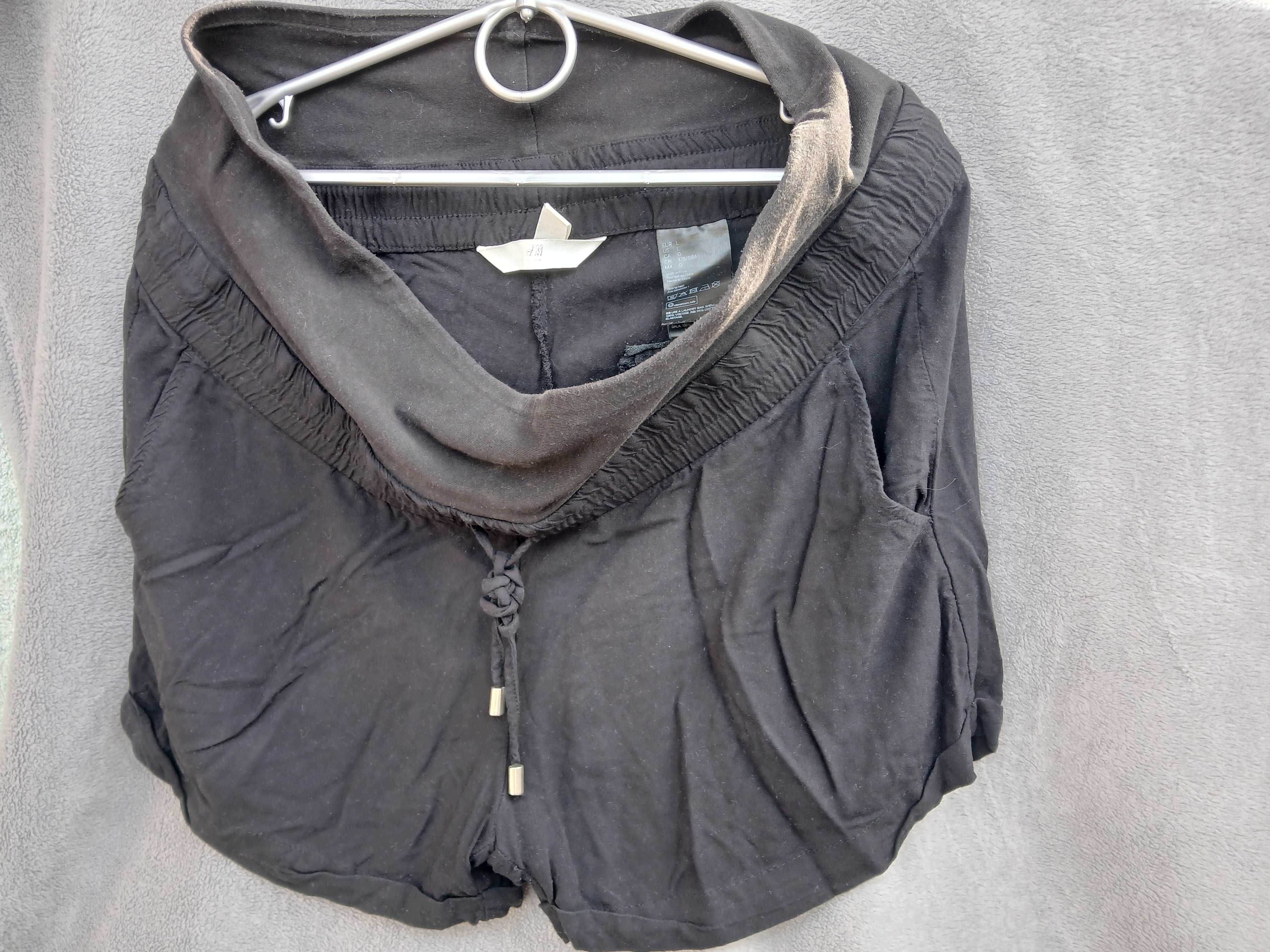 H&M mama krótkie spodenki ciążowe czarne  r. L