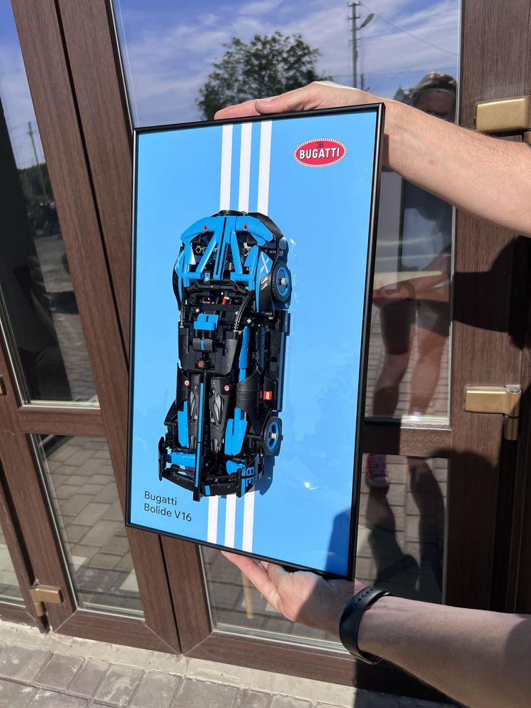 Рамка на Стіну для LEGO Лего Technic Bugatti Bolide Agile Blue 42162)