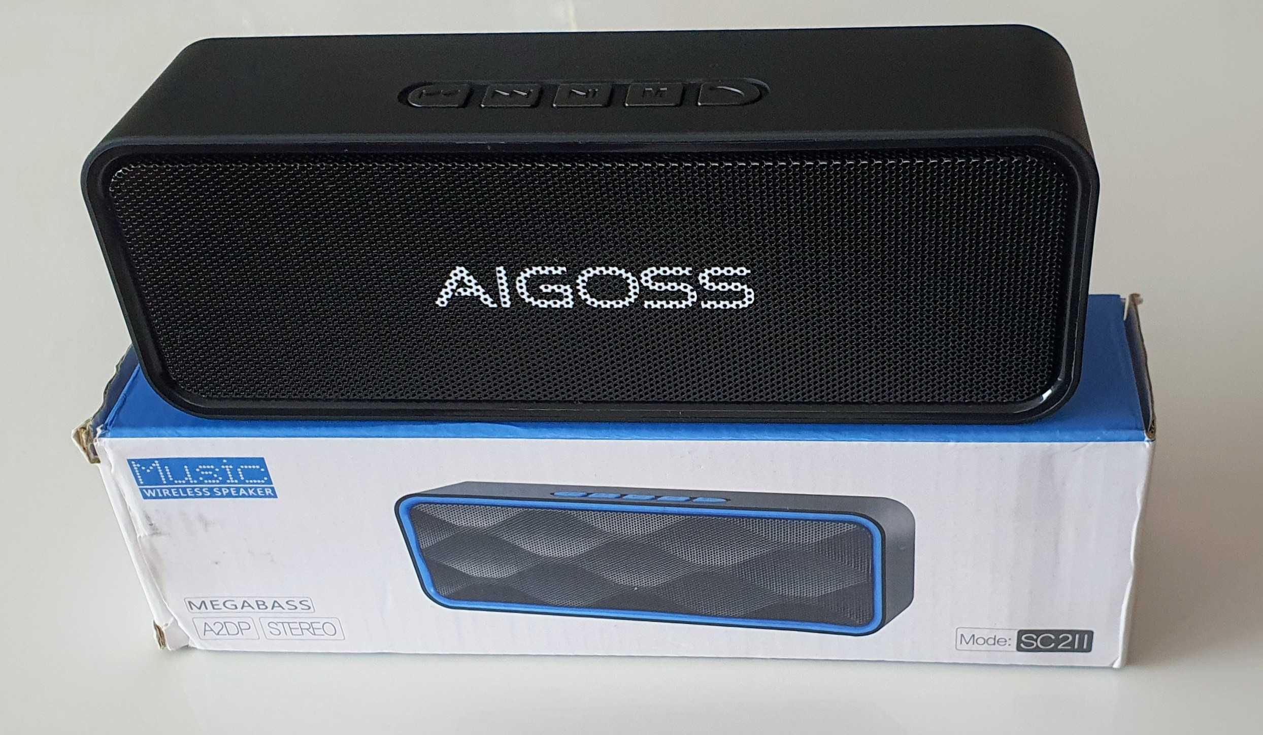 AIGOSS głośnik przenośny bluetooth czarny