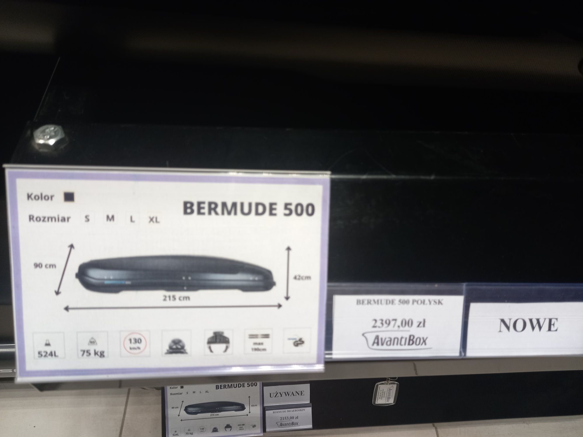 Boks dachowy Hapro Bermude 500, czarny połysk, box