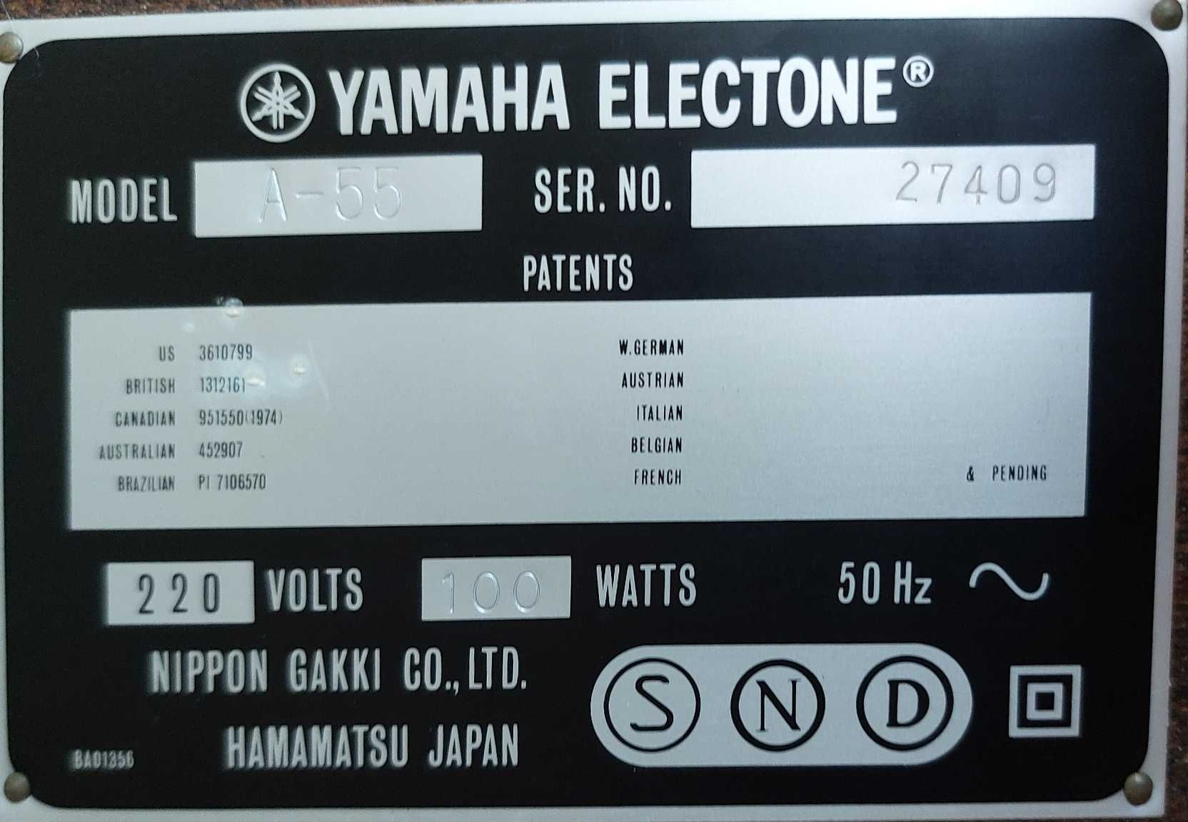 Yamaha A-55 Elecotone