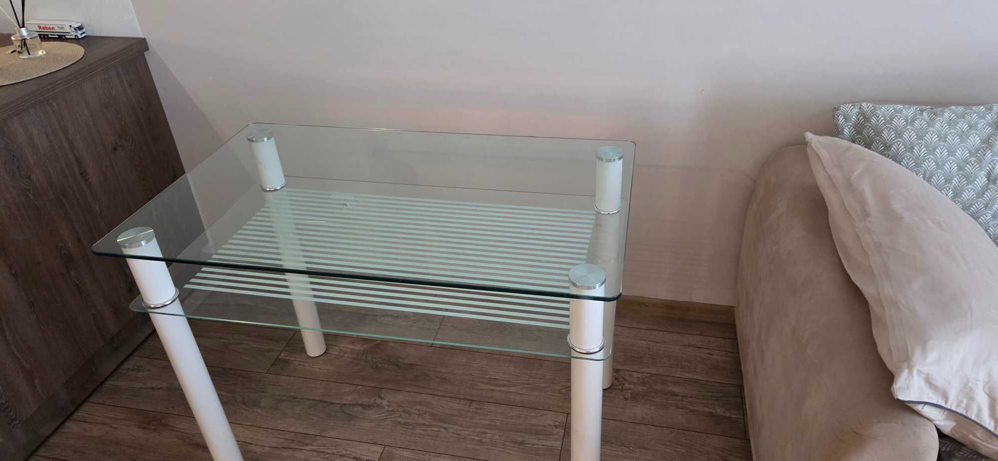Stolik 120x60 szklany biały