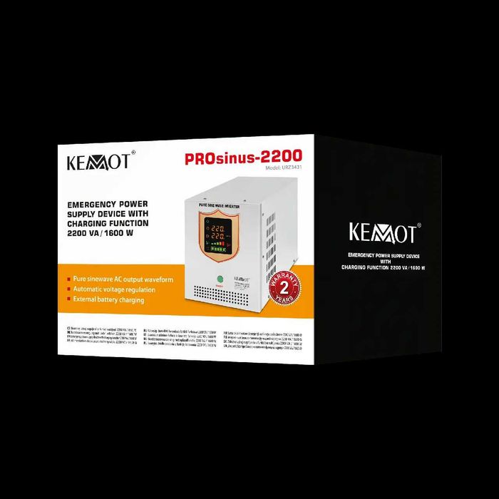 Гібридний ДБЖ/Інвертор Kemot PROsinus-2000 12V 230V 2200VA/1600W