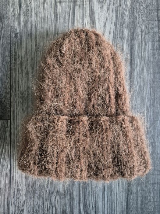 Brązowa czapka alpaka merino