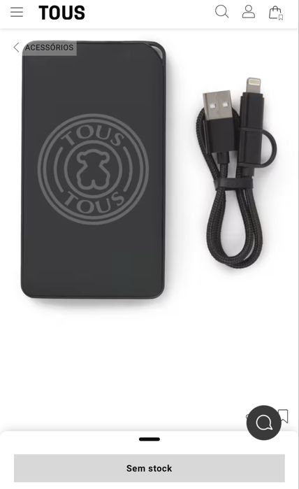 Power Bank TOUS Tous preto original