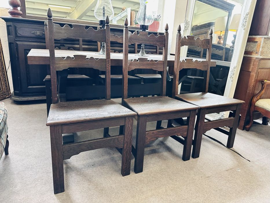 Do klimatycznego wnętrza :) Stół z 6 krzesłami SZCZOTKOWANE DREWNO DĄB