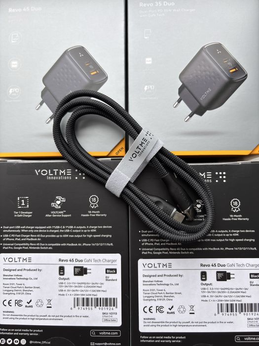 Швидка зарядка Voltme Revo 45W + кабель type-c