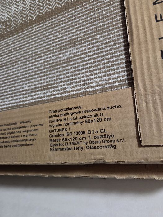 Gres porcelanowy płytka podłogowa 60x120cm 6 sztuk