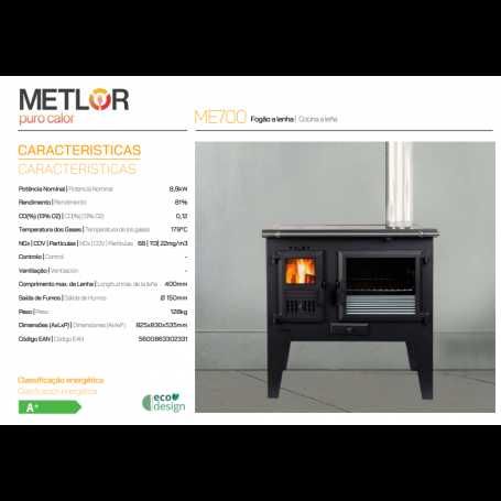 Fogao de lenha modelo METLOR ME700