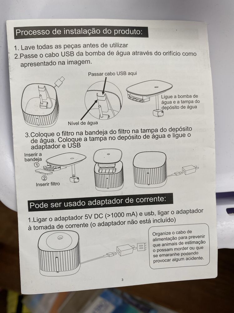 Bebedouro Fonte de água para gatos