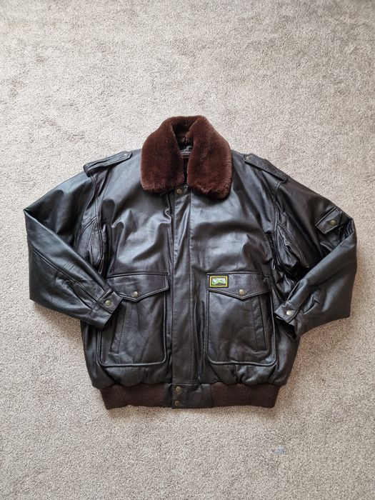 Чоловіча вінтажна шкіряна куртка-авіатор, бомбер , пілот g-1
USAF vint