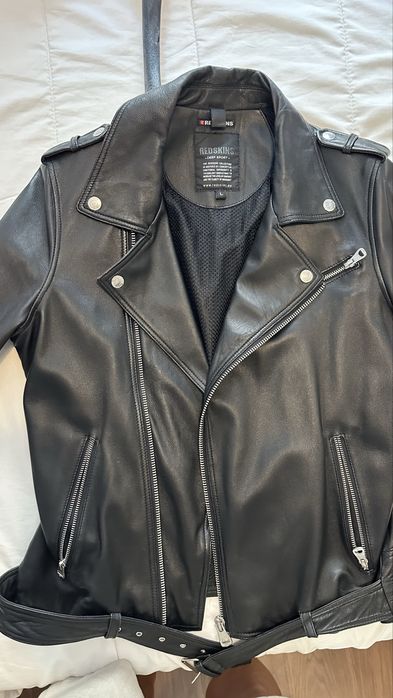 Blusao motard em pele