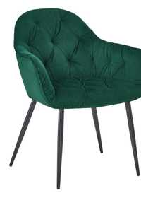 Krzesła zielone czarne nogi  tapicerowane velvet welur