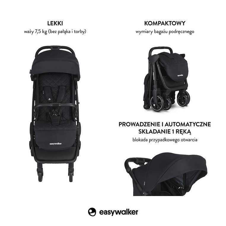 Easywalker Jackey wózek spacerowy +torba transportowa+folia+kierownica