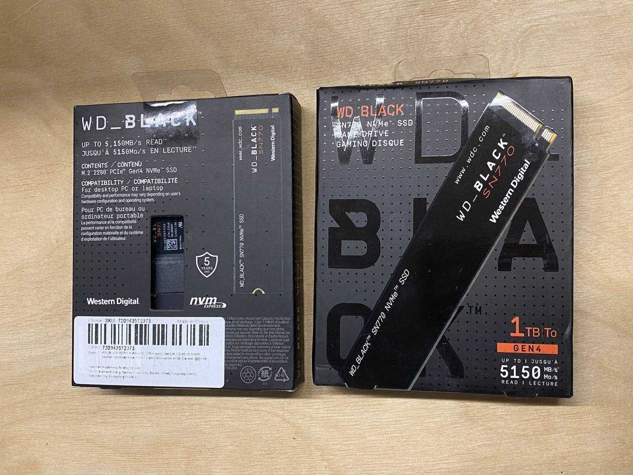 WD Black SN770 NVMe SSD 1TB M.2  (WDS100T3X0E)