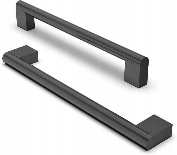 Uchwyt meblowy 192mm miedzy otworami czarny ze stali nierdzewnej