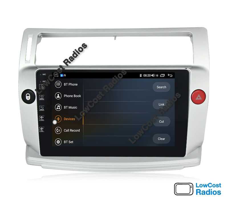 Auto Rádio Android 2DIN • CITROEN C4 • De 2004 até 2010 • GPS WIFI BT