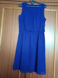 Modrakowym sukienka szyfonowa