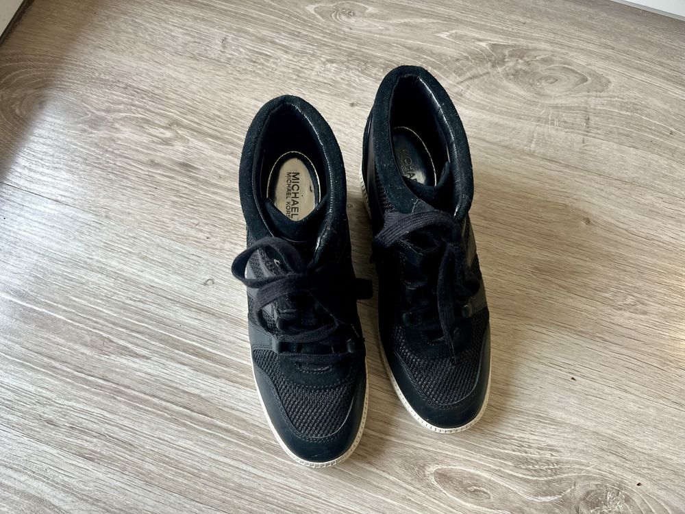 Michael Kors botki sneakersy na koturnie czarne 40