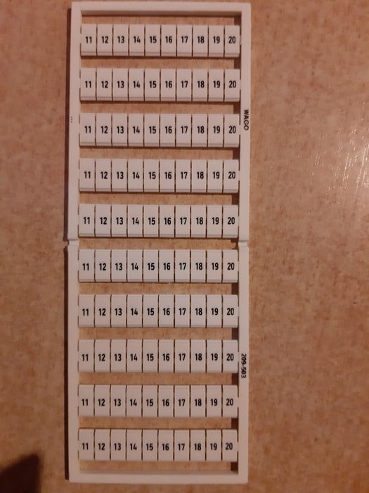 WAGO oznacznik WSB z nadrukiem cyfr 1-10 (X10) BIAŁY 5 SZTUK 209-503