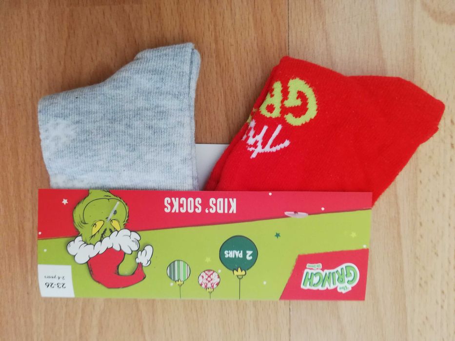 2 pak skarpety dziecięce Grinch 23/26