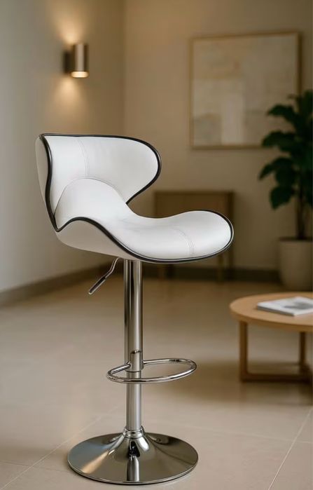 2 Bancos altos/bar hidráulicos - Branco - Novo (caixa)