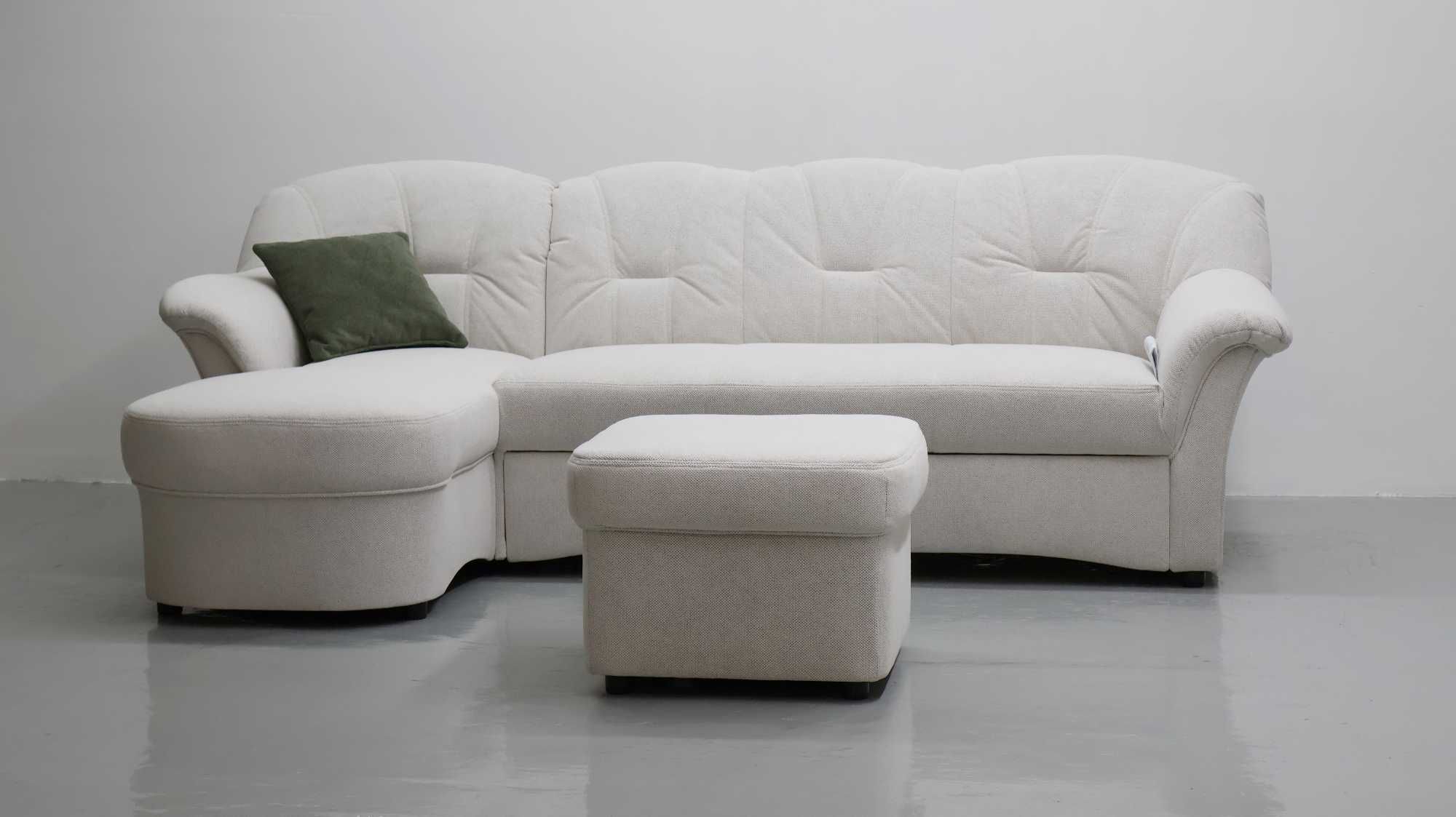 THD NOWY narożnik z funkcją spania + pufa KANAPA sofa rogówka tkanina