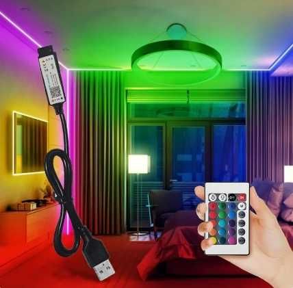 Світлодіодна стрічка 3 м 5v USB RGB, пульт, блютуз