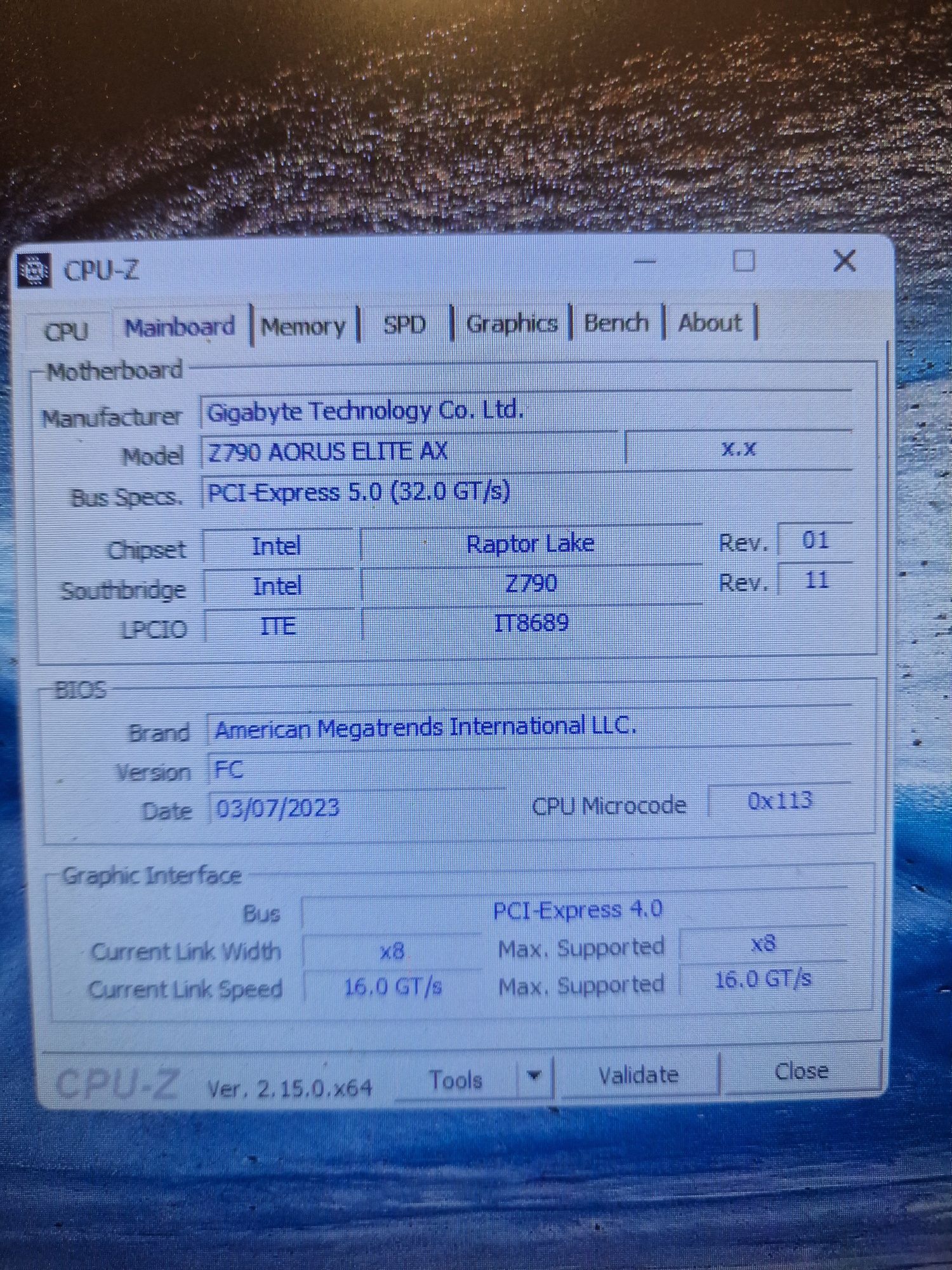 Uzywany zestaw Intel core i7-13700k + Z790 AORUS ELITE AX + 32GB DDR5