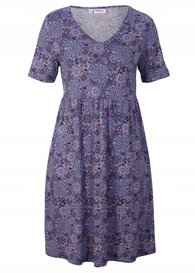 B.P.C sukienka shirtowa fioletowa we wzory ^36/38