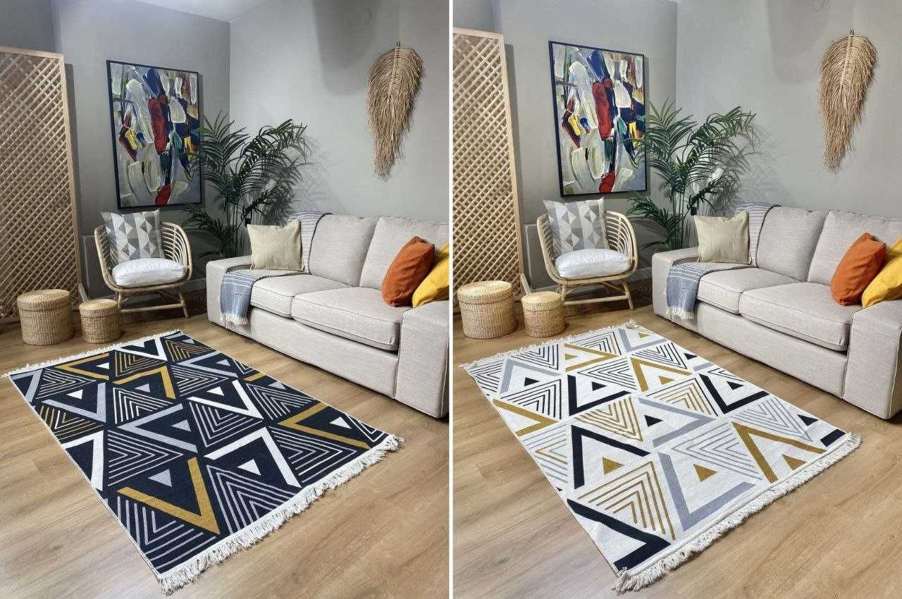 Натуральний бавовняний килим, коврик, ковер, безворсовий