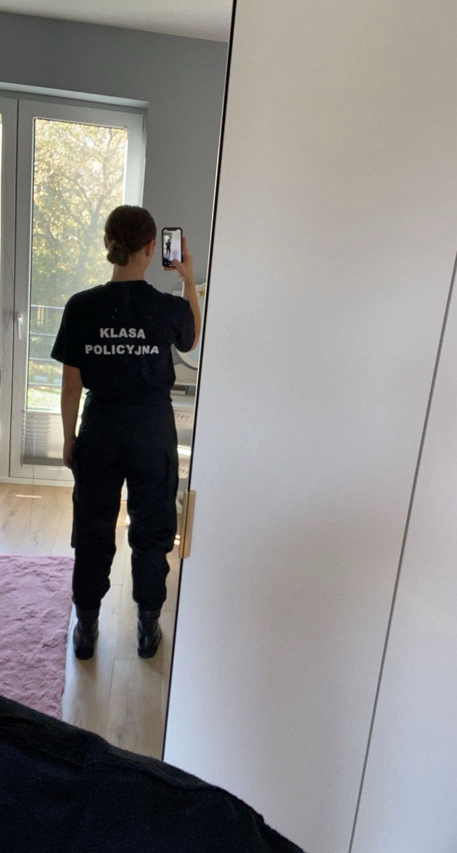 Mundur policyjny do szkoły mundurowej/liceum spodnie beret buty 39