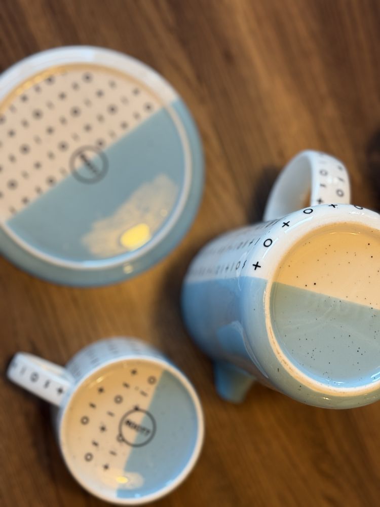 ROOT7 Dipped Mug & Plate Set Blue zestaw filiżanka ze spodkiem