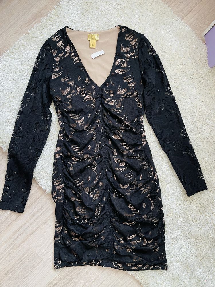 Вечірня сукня чорна гіпюрова платье zara ажурна сукня h&m