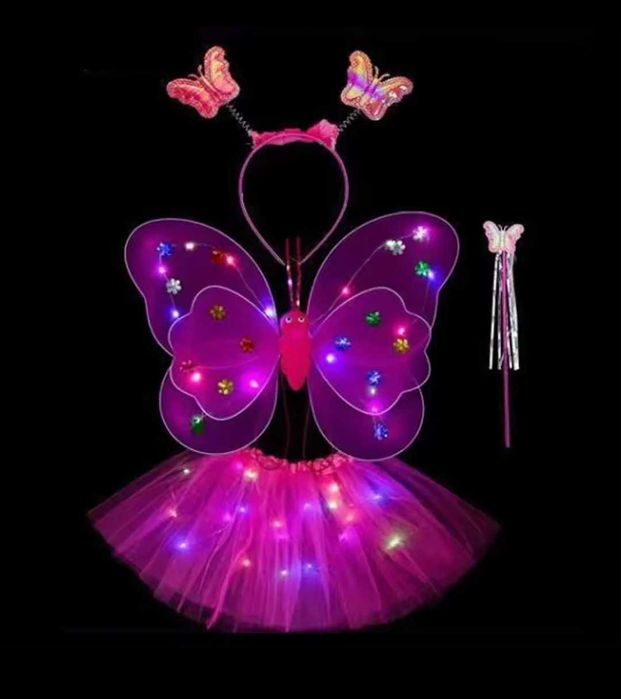 Костюм карнавальний для дівчинки з Крилами Метелика з батарейками