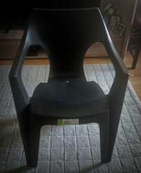 Krzesło ogrodowe/ balkonowe plastikowe czarne 2 szt.