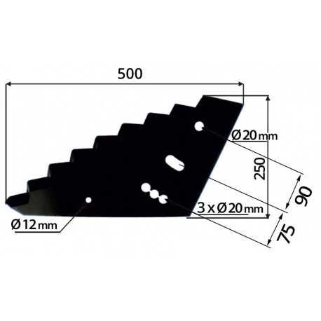 Nóż do paszowozu 500x8 mm, mały Mayer zamiennik