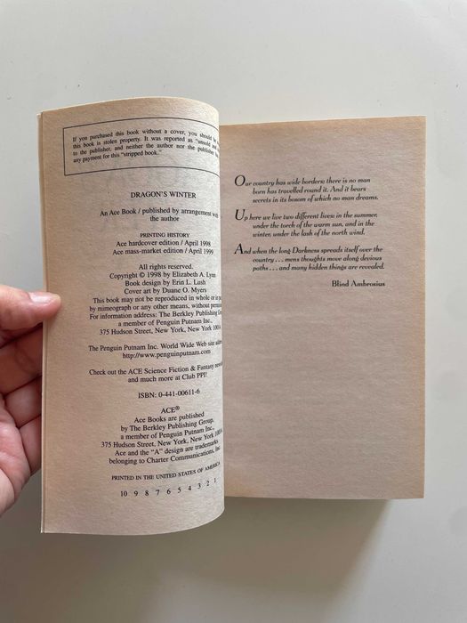 Elizabeth A. Lynn: Dragon's Winter (1999)