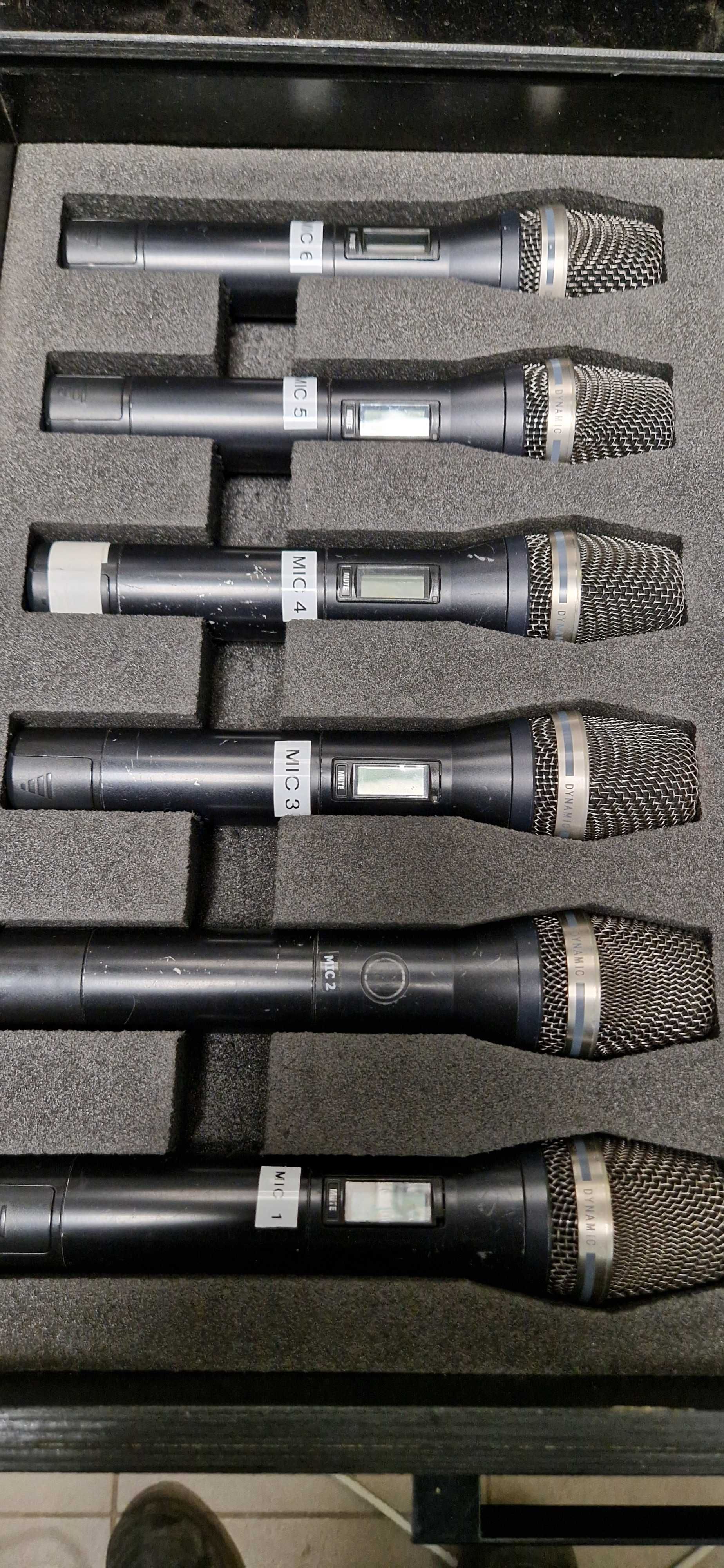 Zestaw 6 szt. mikrofonów AKG DMS 700 z case i 4 szt mikroporty.