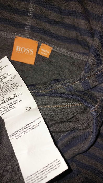 Неношеная M HUGO BOSS плотная капюшонка из мягкого хлопка синй и серый