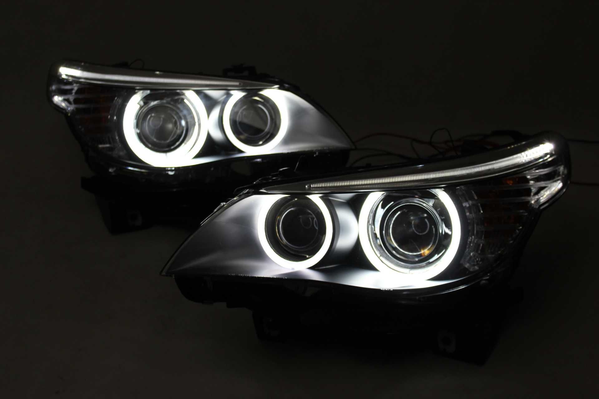 Lampy przednie przód BMW E60 E61 05-07 D1S XENON RINGI LED CCFL NOWE