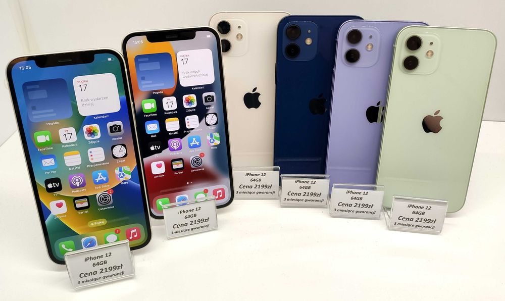 (nowa dostawa 20.10.2025) Telefon Apple iPhone 12 128GB KOLORY