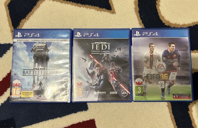 Zestaw gier na Ps4: Jedi Upadły Zakon, Fifa 16 i Star Wars Battlefront