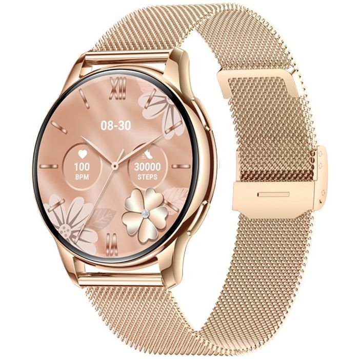 smartwatch damski veltori vt300-1 złota bransoleta