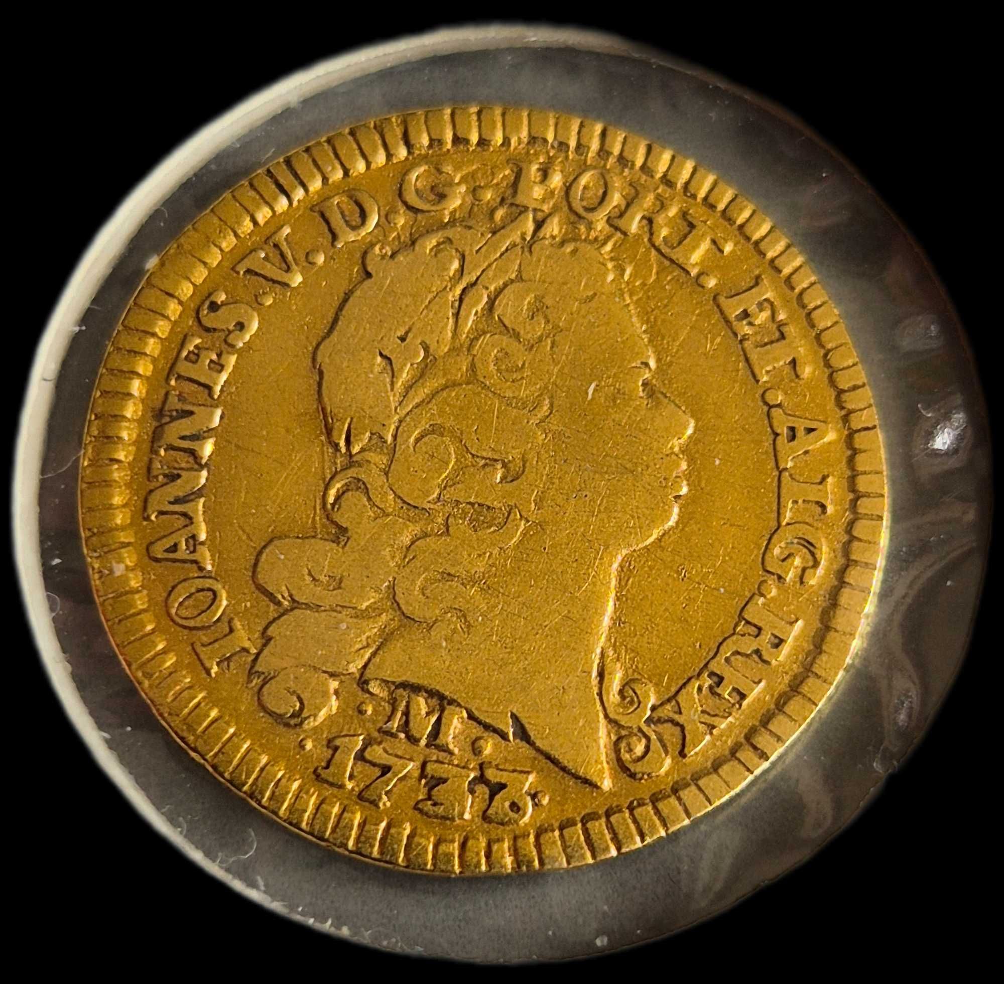 Moeda ouro D. João V - meio escudo- Minas Gerais ( muito escasso)