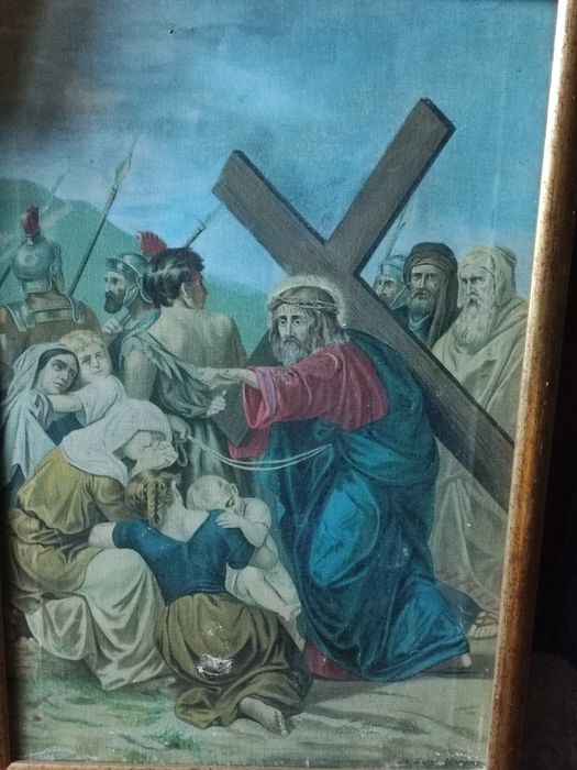 Stary obraz religijny
Stary obraz religijny – Droga Krzyżowa, Jezus z