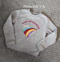 Bluza, sweter Primark 116 z napisem i brokatowym sercem