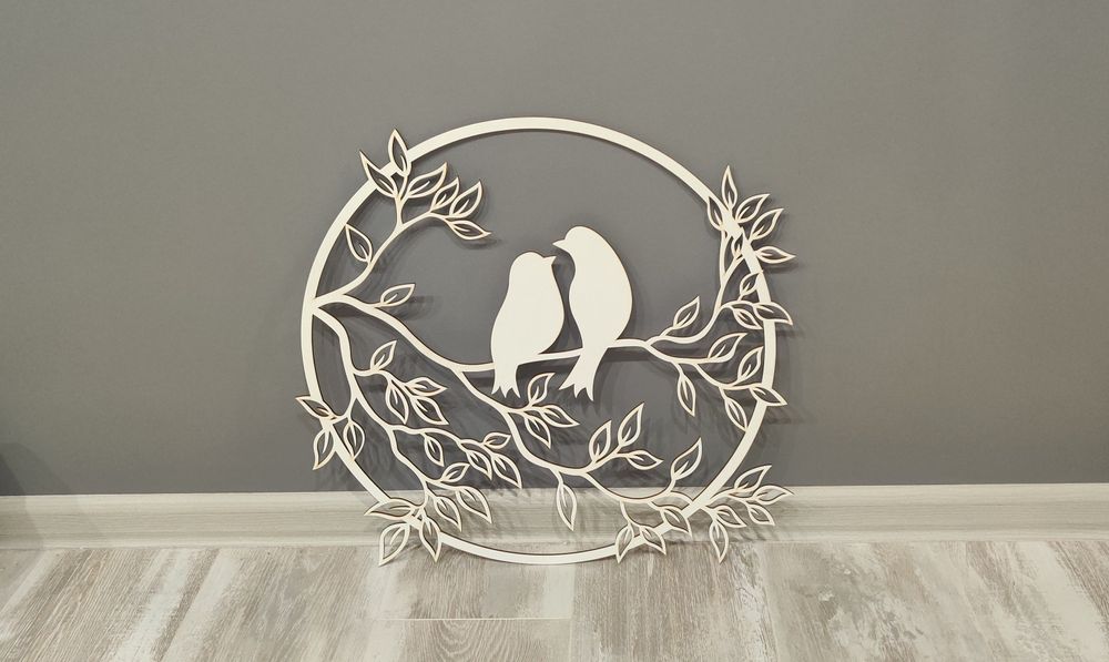 Весеннее пано на стену с птицами в стиле лофт