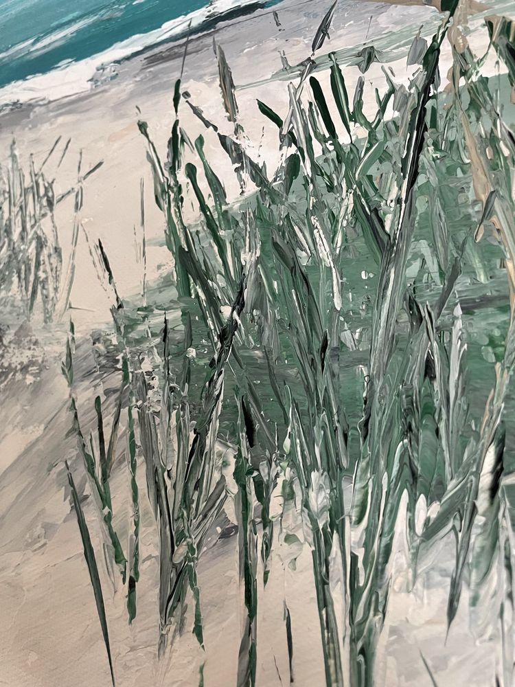 Obraz 50x50 cm ręcznie malowany, plaża