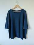 Sweter damski krótki rękaw plus size granatowy 52 54
